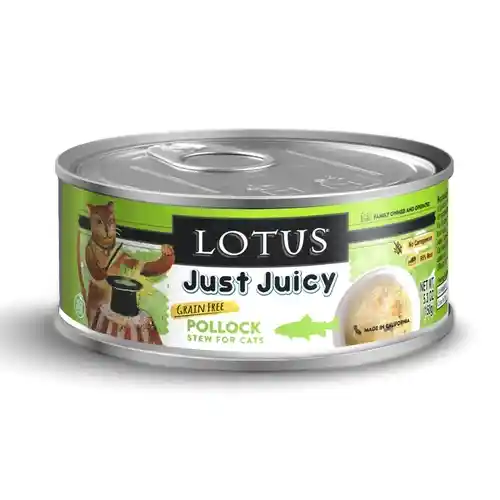 Lotus Grain-Free Just Juicy Pollock Stew Canned Cat Food 5.3oz