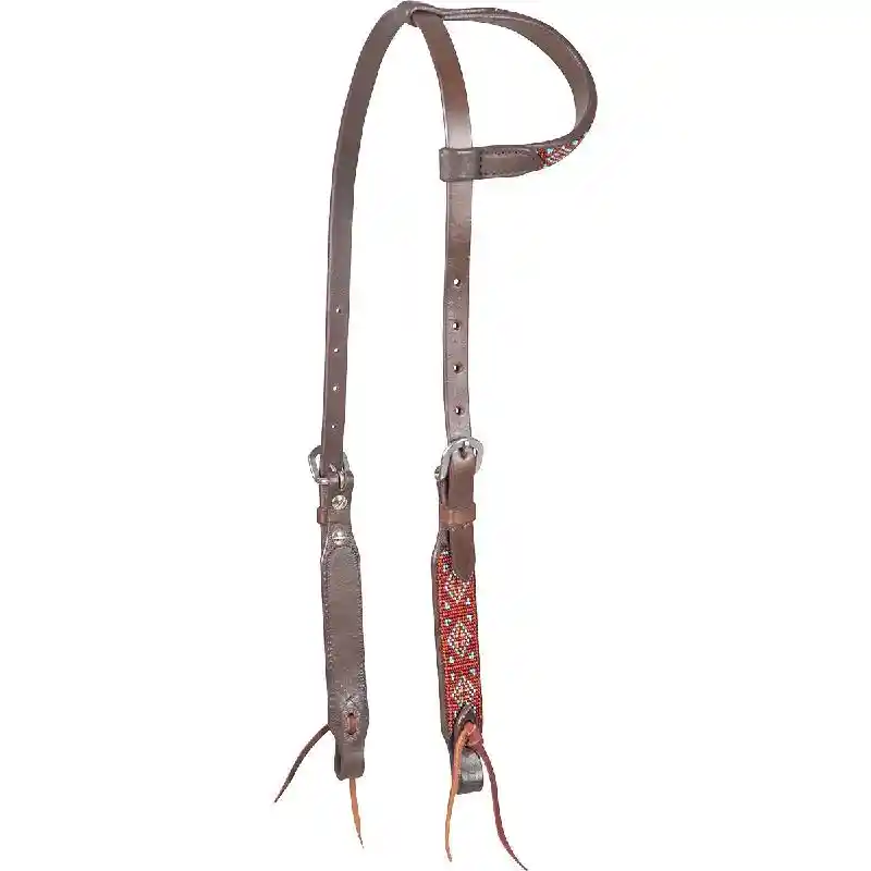 Cashel Beaded - Slip Ear - Headstall - Turquoise & Rust