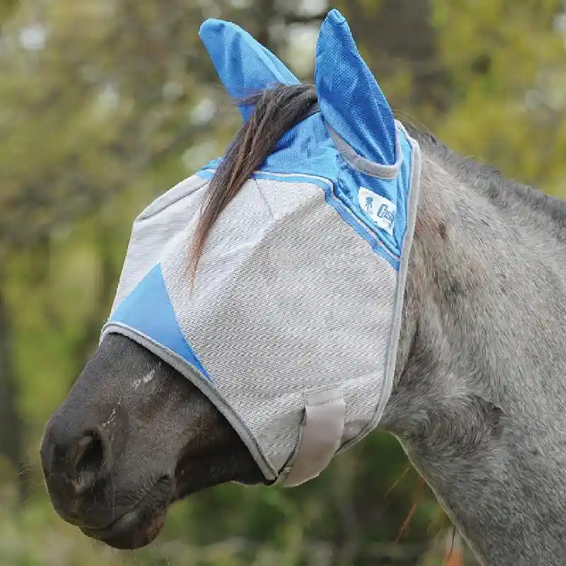 Cashel Crusader - Fly Mask With Ears - Blue - Warmblood Size