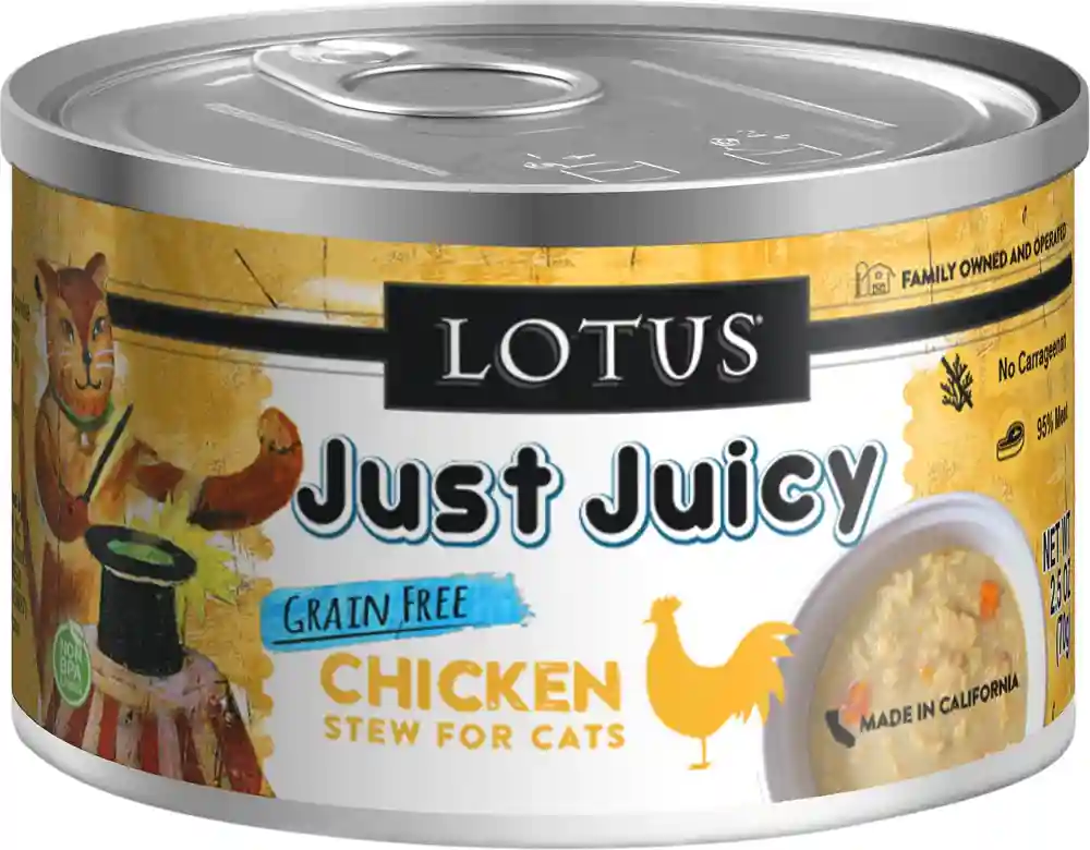 Lotus Just Juicy Chicken Stew Grain-free Canned Cat Food 2.75-oz