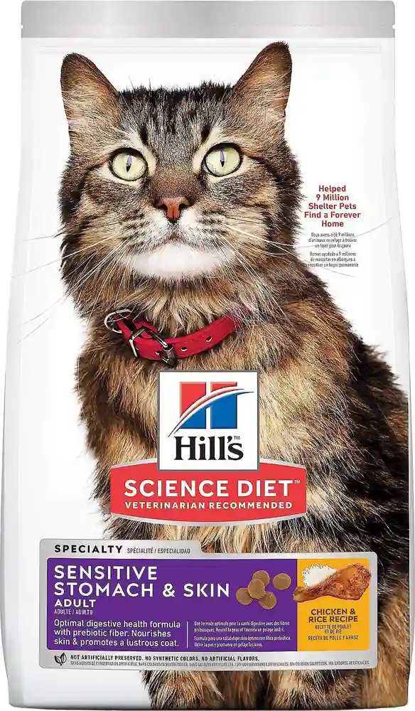 Adult Sensitive Stomach & Skin Chicken & Rice Recipe Dry Cat Food 3.5-lb