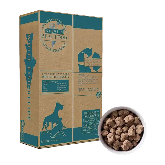 Steve's Dog Raw Frzn White Fish Nuggets 9.75-lb