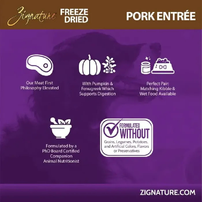 Zignature Freeze Dried Pork Entrée 4 Oz