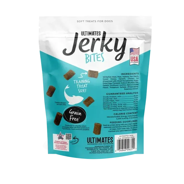 Ultimates Jerky Bites Whitefish 7-oz