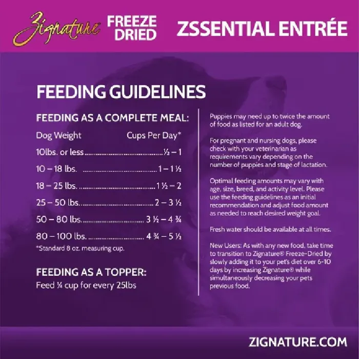 Zignature Freeze Dried Zssential Entrée 4 Oz