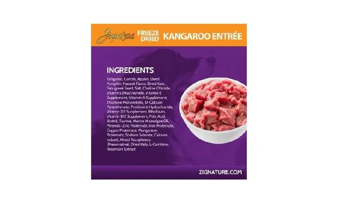 Zignature Freeze Dried Kangaroo Entrée 4 Oz