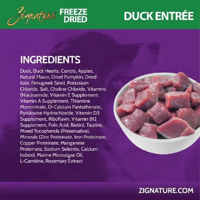Zignature Freeze Dried Duck Entrée 4 Oz