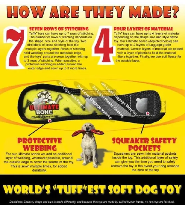 Tuffy Ultimate Tug-O-War -Red Paw Print, Med