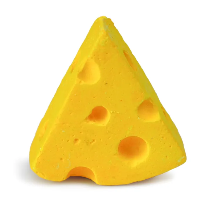 Prevue Say Cheese! yellow mineral block, unwrapped front view