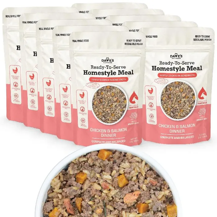 Dave's Dog Wet Homestyle Chic Salm & Brn Rice Pch
