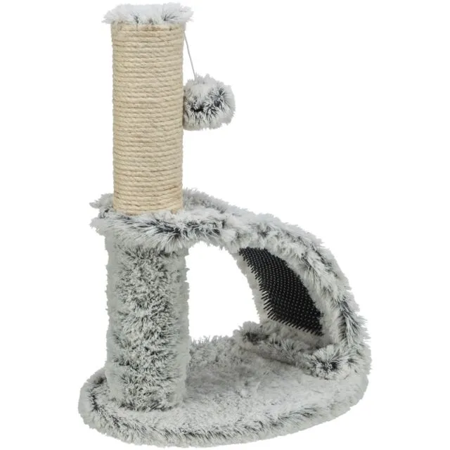 Trixie Winnie gray scratching post with brush view