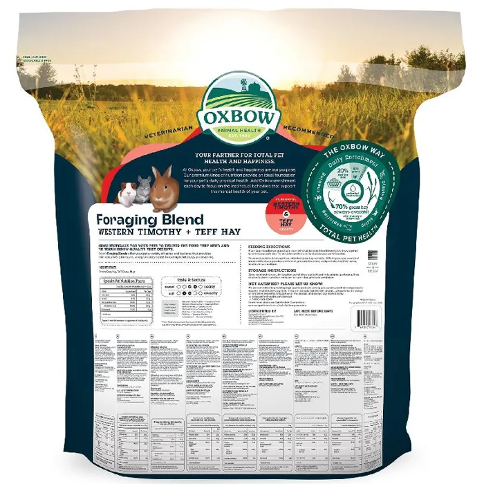 Oxbow Foraging Blend- Timothy & Teff Hay Blend - 40oz