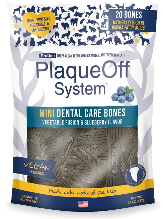 Plaqueoff Dental Care Bones Mini Vegetable W/ Blueberry 12-oz