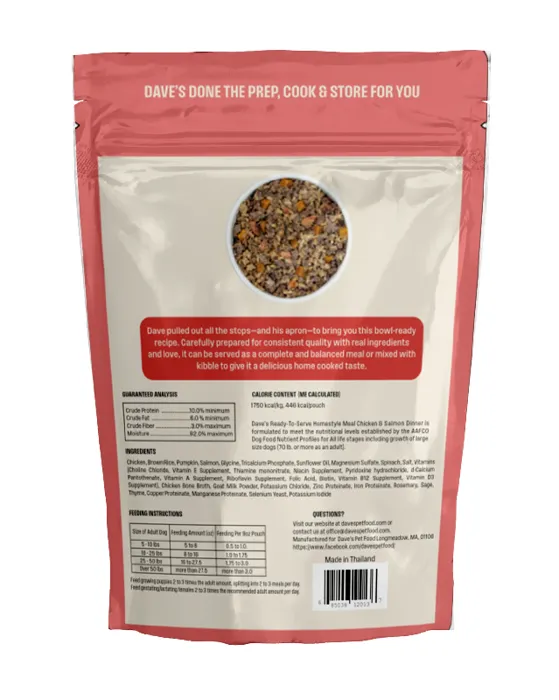 Dave's Dog Wet Homestyle Chic Salm & Brn Rice Pch