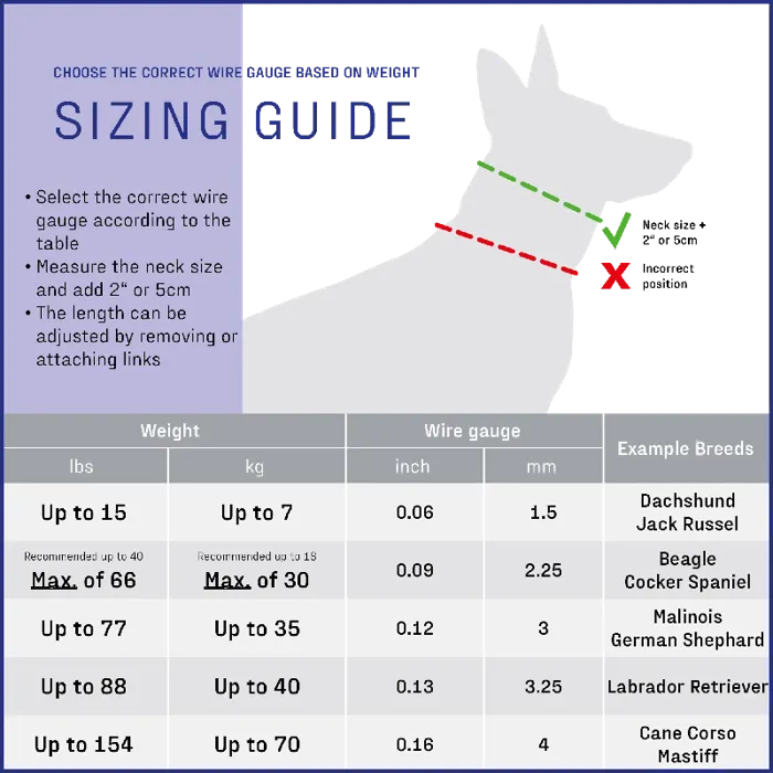 Ultra Plus Prong Dog Training Collar - Chrome 3.0m