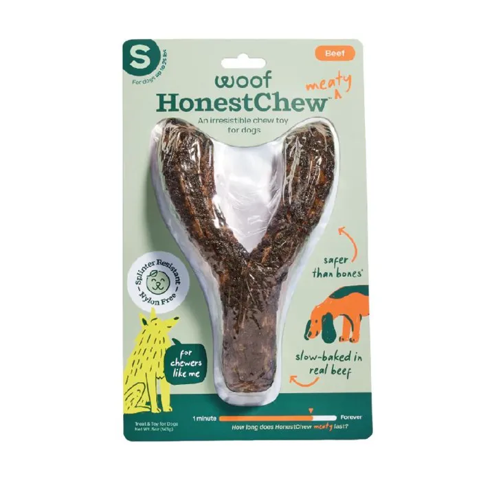 Woof Dog Toy Honestchew Meaty Y-gnawt Small