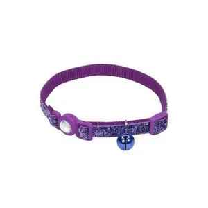 Jeweled Buckle Adjust Collar Purple 3/8 X 8-12-in