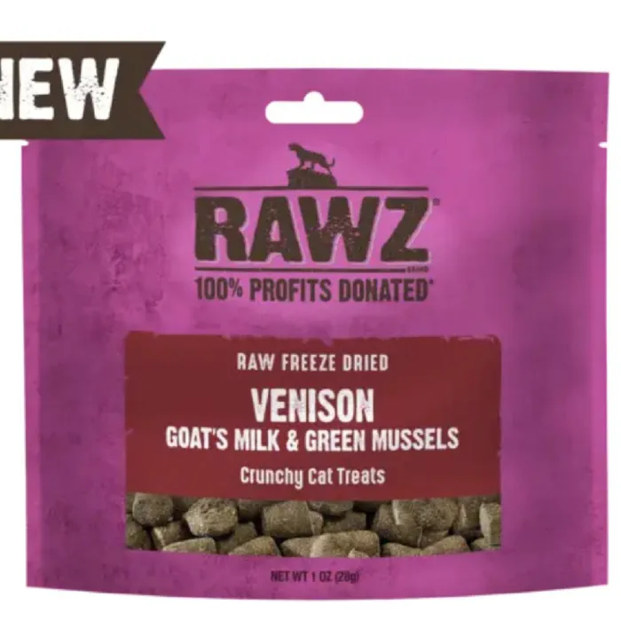 Rawz Freeze Dried Cat Treats - Venison & Goat's Milk 1oz
