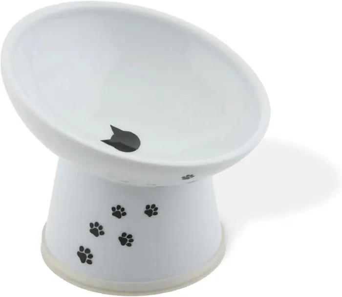 Necoichi Tilted Stress Free Raised Cat Food Bowl