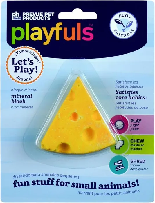 Prevue Say Cheese! yellow mineral block, Playfuls package front