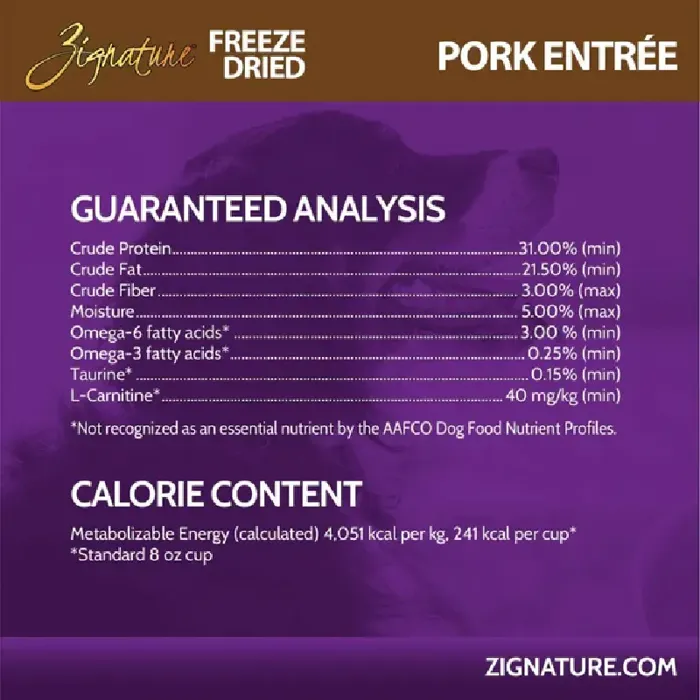 Zignature Freeze Dried Pork Entrée 4 Oz