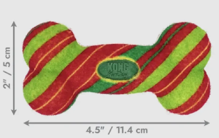 Holiday Airdog Squeaker Bone Stripe Small