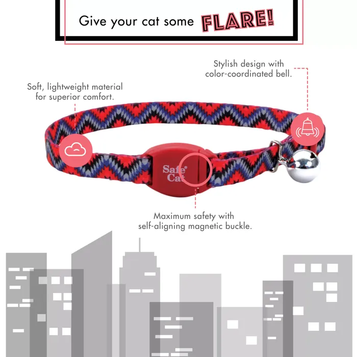 Adjustable Breakaway Cat Collar With Magnetic Buckle - Grey Silver Arrows 3/8" X 8" 12"