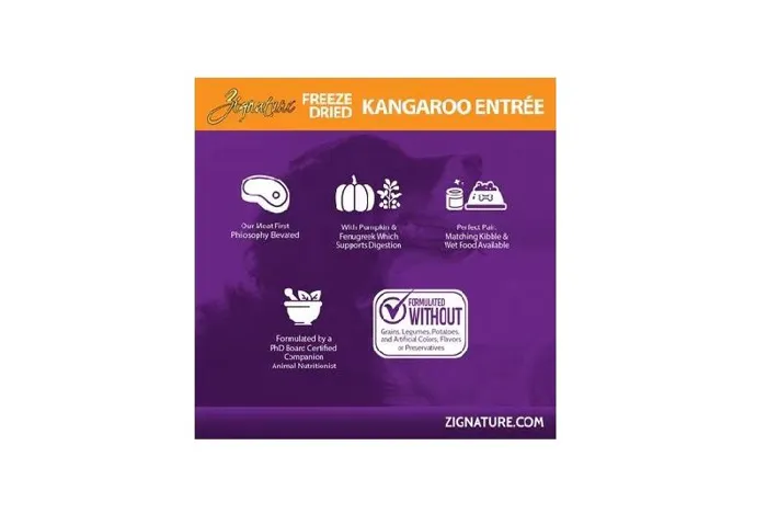 Zignature Freeze Dried Kangaroo Entrée 4 Oz