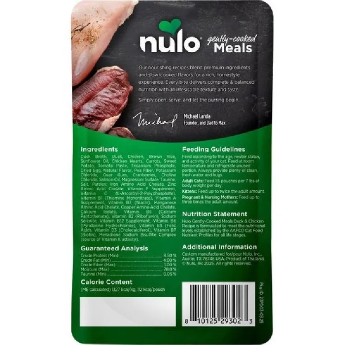 Nulo Gently Cooked  Duck & Chix Cat 3.5-oz pouch
