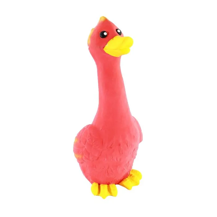 Rascals Coastal Latex Dog Toy, Red Long Neck Duck