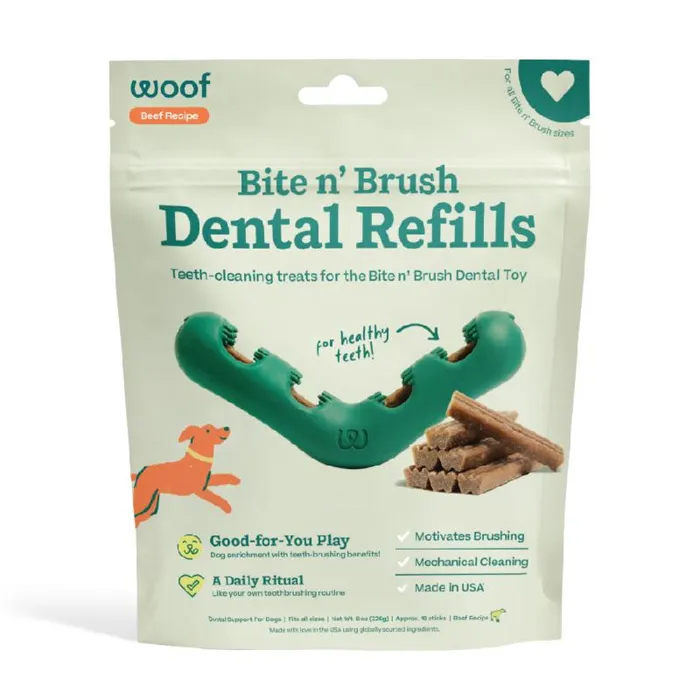 Woof Dog Toy Bite N Brush Dental Refills 18-ct