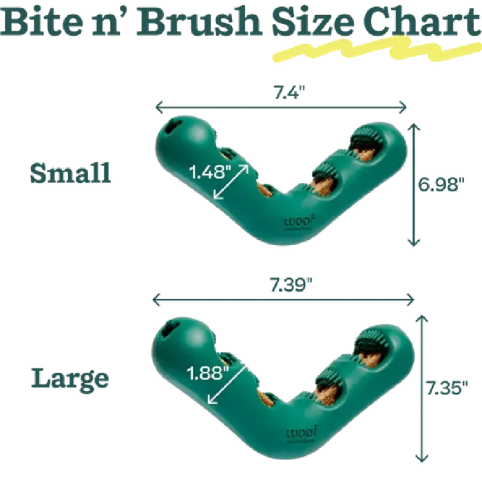 Woof Dog Toy Bite-N-Brush Large