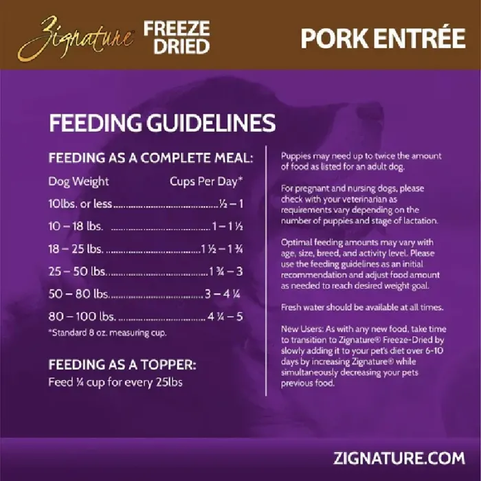 Zignature Freeze Dried Pork Entrée 4 Oz