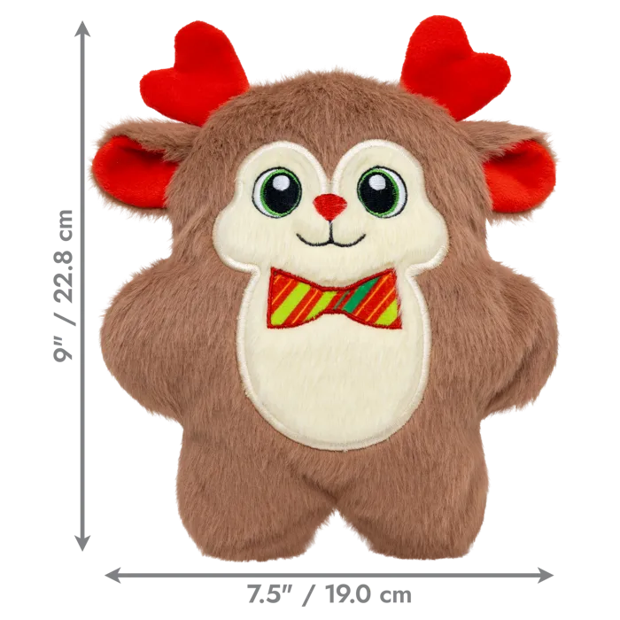 KONG Holiday Snuzzles Bow Tie Reindeer Medium dimensions