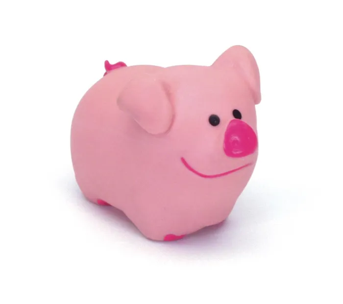 Latex Pig Dog Toy - Pink 2.75"