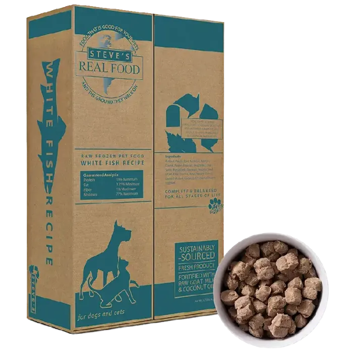 Steve's Dog Raw Frzn White Fish Nuggets 9.75-lb