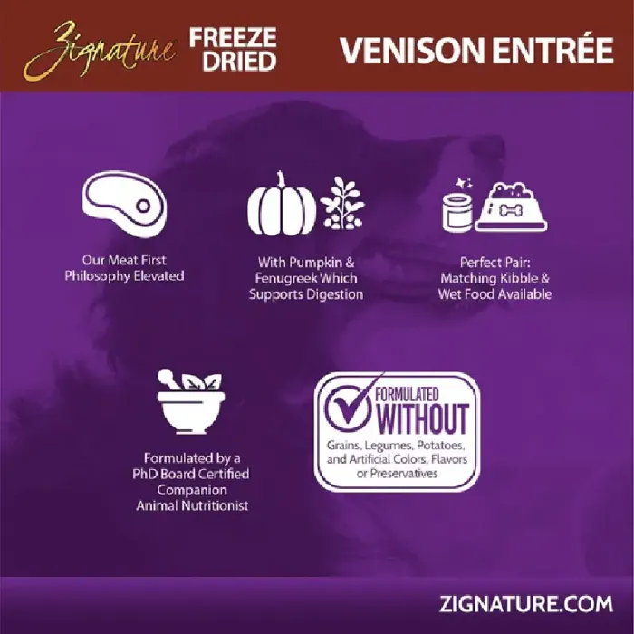 Zignature Freeze Dried Venison Entrée 25 Oz