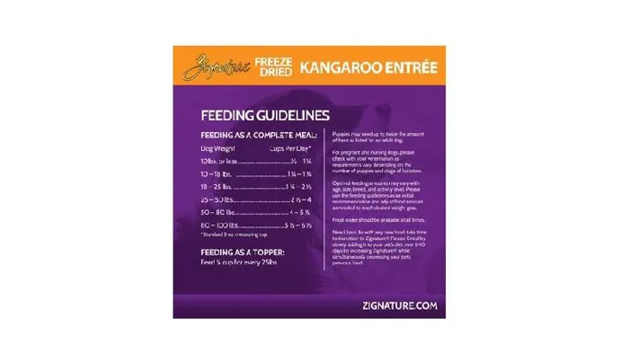 Zignature Freeze Dried Kangaroo Entrée 4 Oz