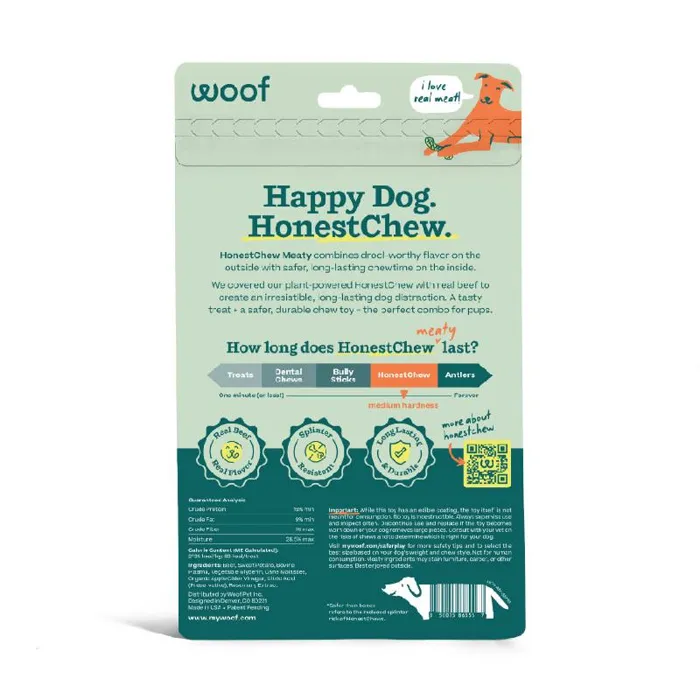 Woof Dog Toy Honestchew Meaty Y-gnawt Small