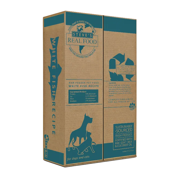 Steve's Dog Raw Frzn White Fish Nuggets 9.75-lb