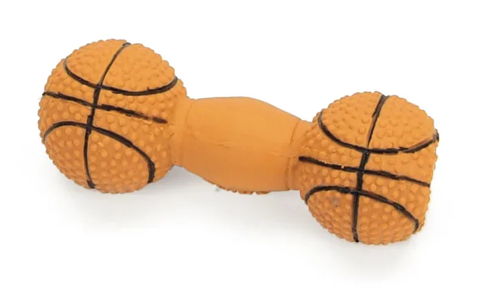 Latex Basketball Dumbbell Dog Toy - No Color 4"