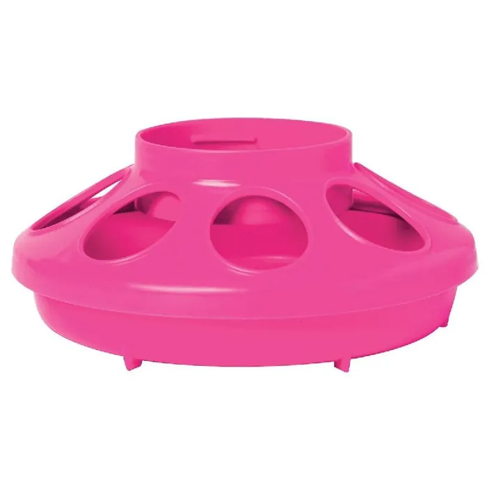 Plastic Poultry Feeder Base - Hot Pink 1qt