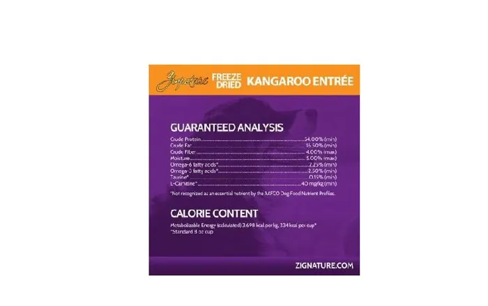 Zignature Freeze Dried Kangaroo Entrée 4 Oz