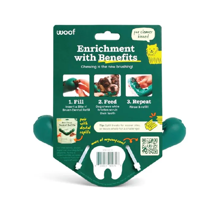 Woof Dog Toy Bite-N-Brush Large