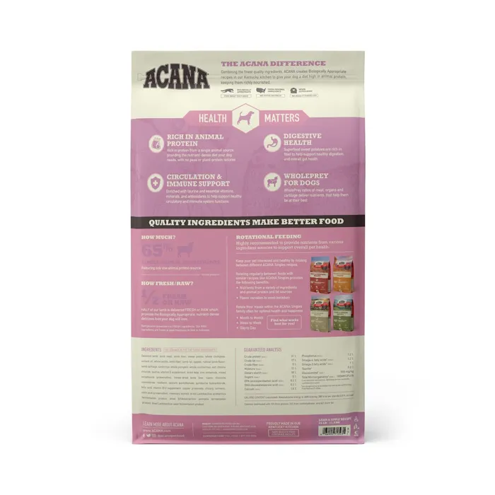 Acana Singles Lamb/apple Grain-free 25-lb