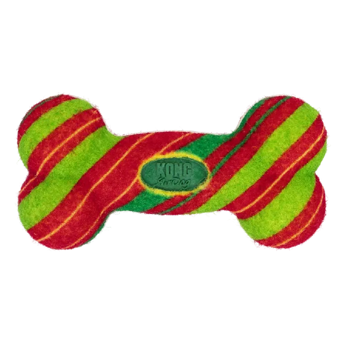 Holiday Airdog Squeaker Bone Stripe Small