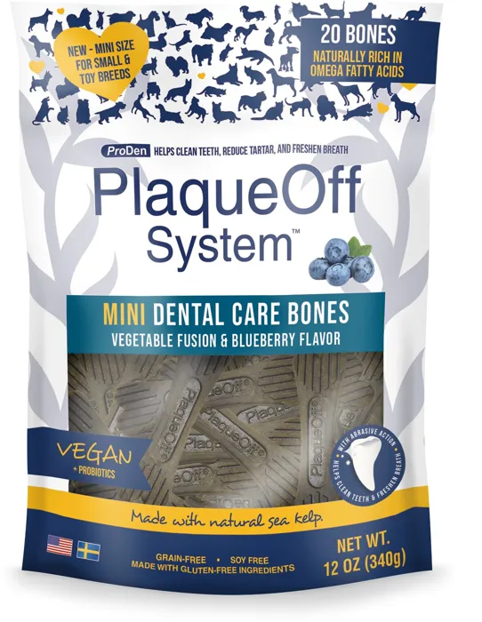 Plaqueoff Dental Care Bones Mini Vegetable W/ Blueberry 12-oz