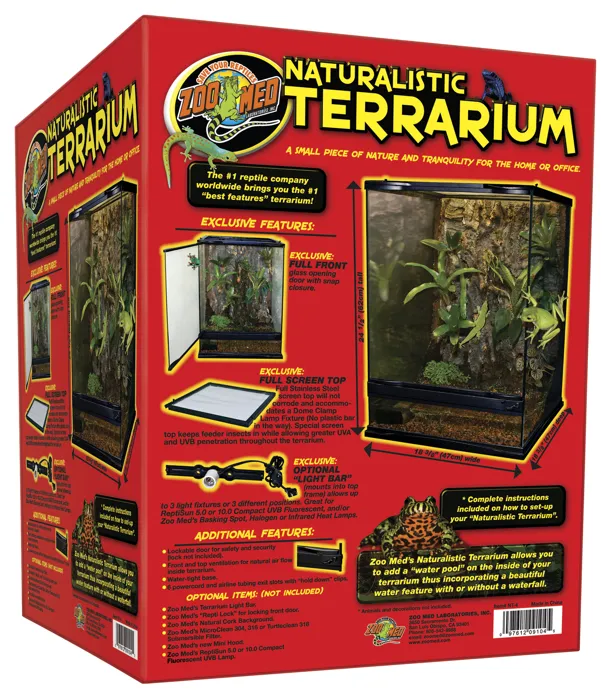 Zoomed Naturalistic Glass Terrarium 18"x18"x24"