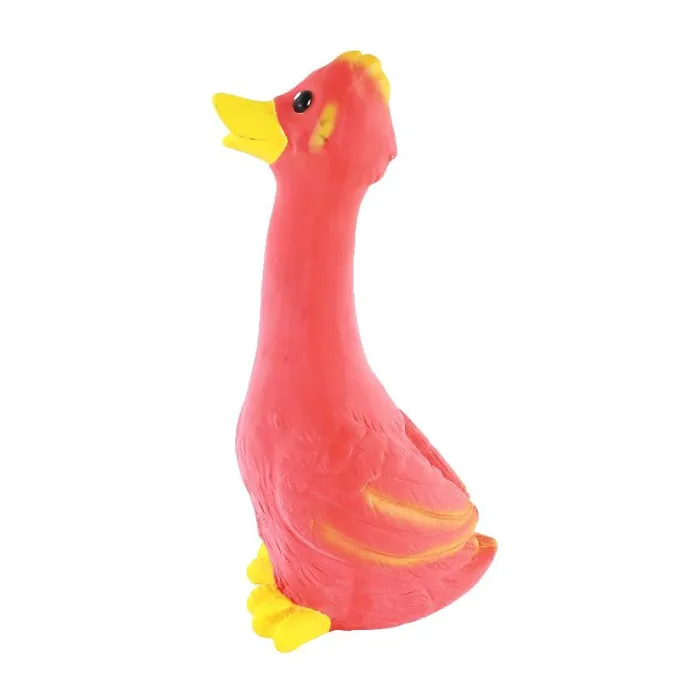 Rascals Coastal Latex Dog Toy, Red Long Neck Duck